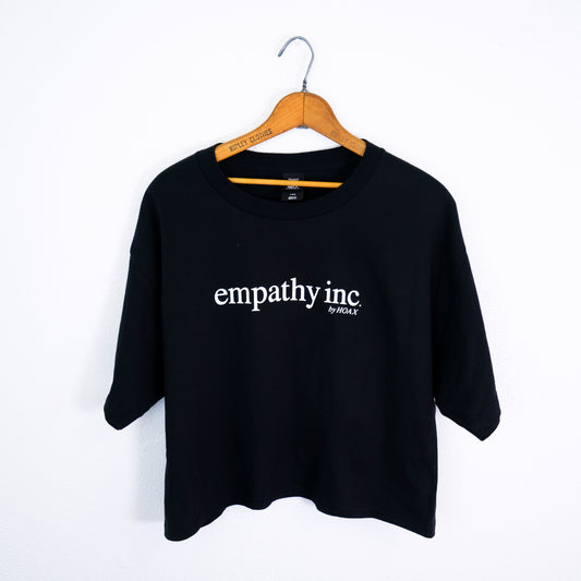 Empathy Inc. Black Heavyweight Cotton Cropped Tee Shirt By HOAX