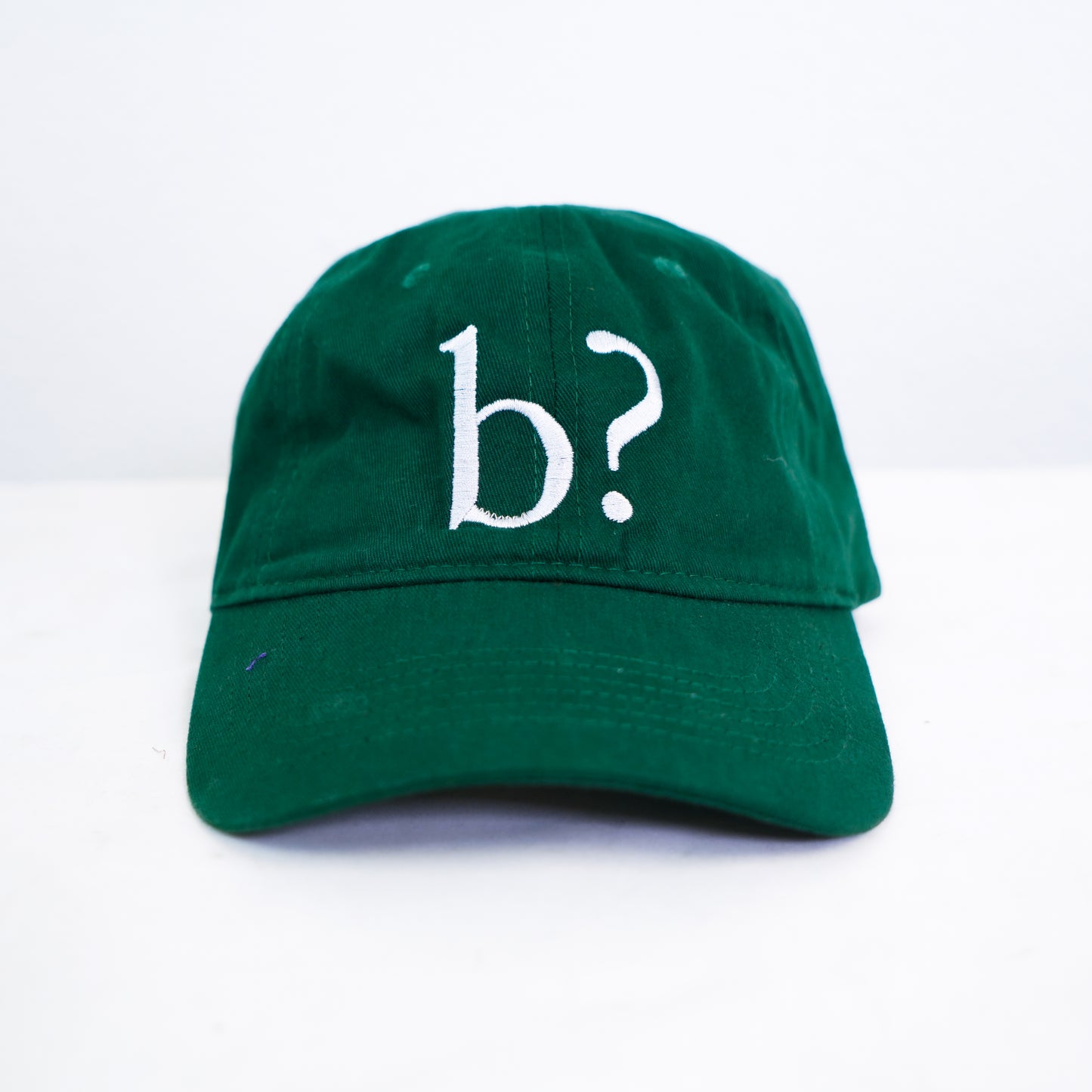 Forest Green Unstructured b? Dad Hat in White Embroidery by HOAX